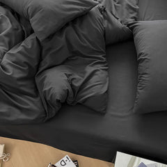 Pure Cotton Reversible Duvet Cover Set -  Baby Pink & Black