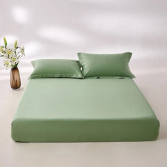 400 Thread Count Cotton Sateen Fitted Sheet - Pista Green