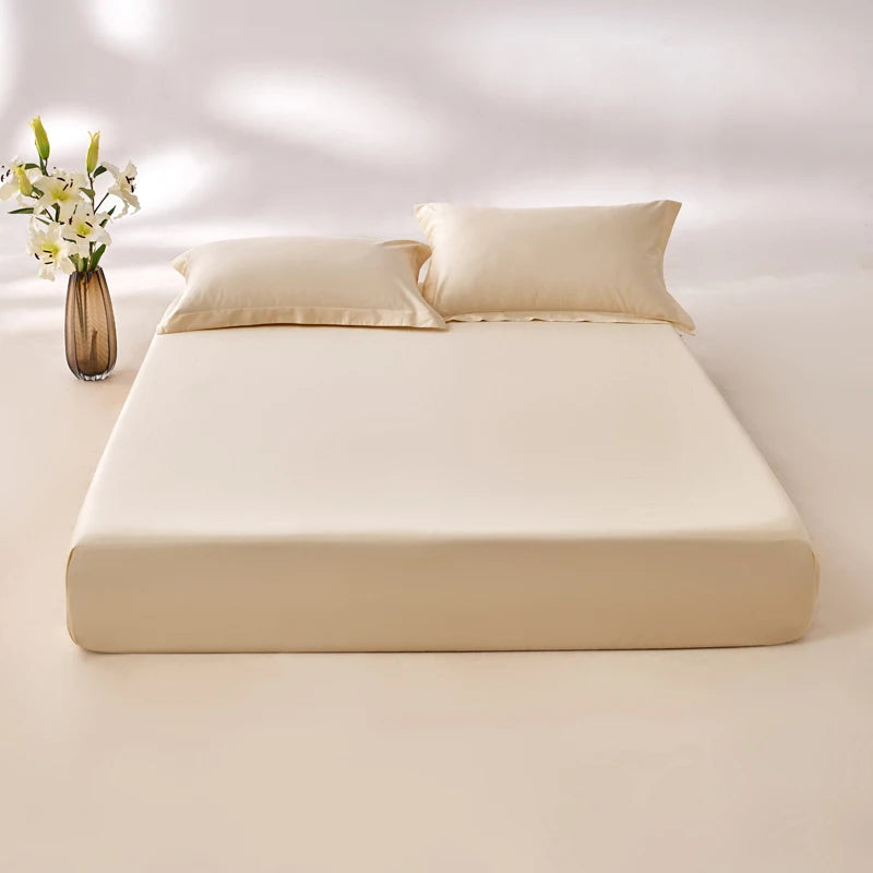 400 Thread Count Cotton Sateen Fitted Sheet - Pearl White