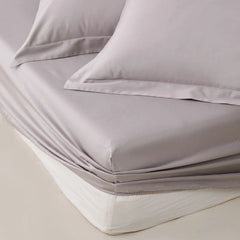 400 Thread Count Cotton Sateen Fitted Sheet - Slate Grey