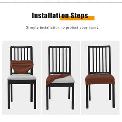 Stretchable Velvet Dining Seat Covers - Orange