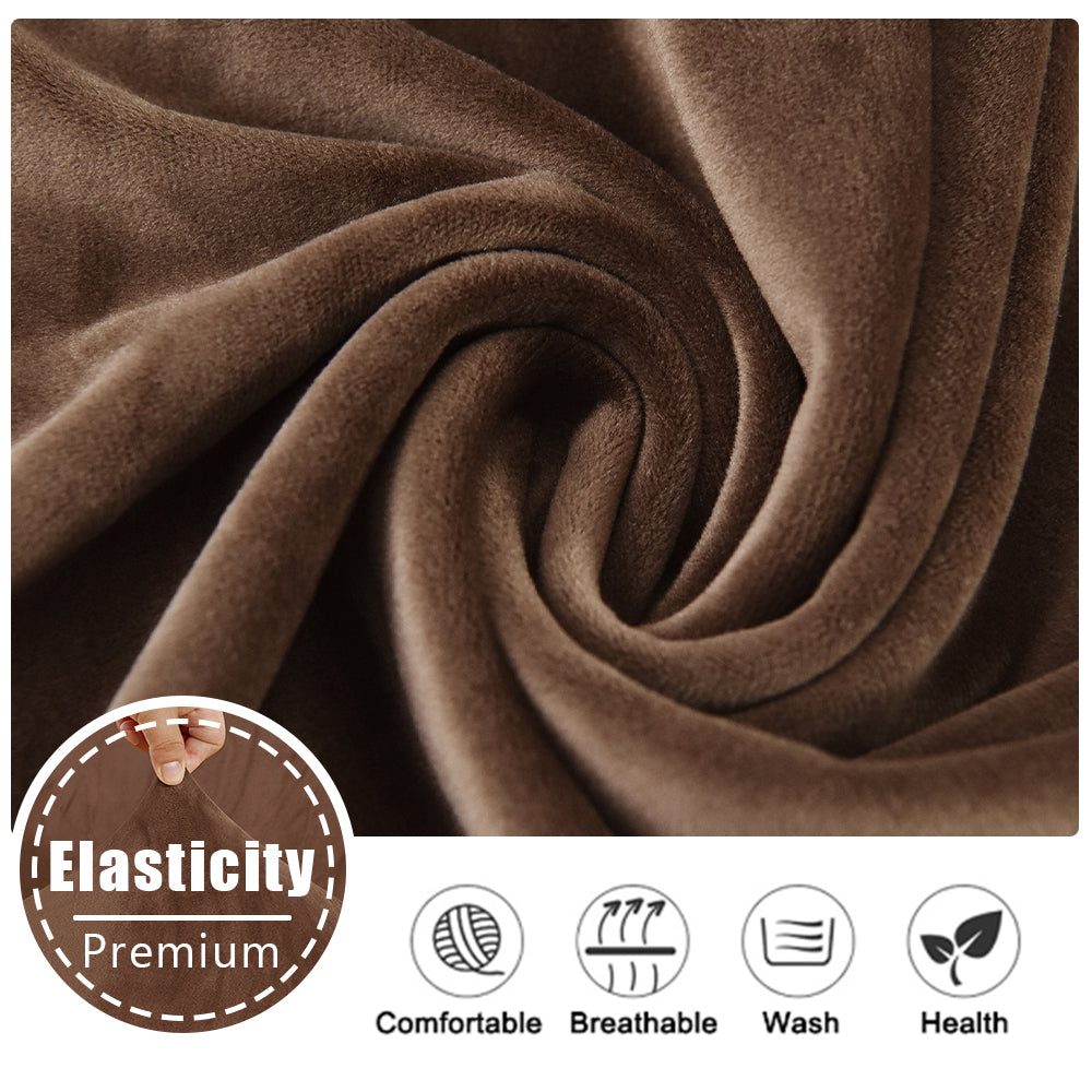 Stretchable Velvet Dining Seat Covers - Orange