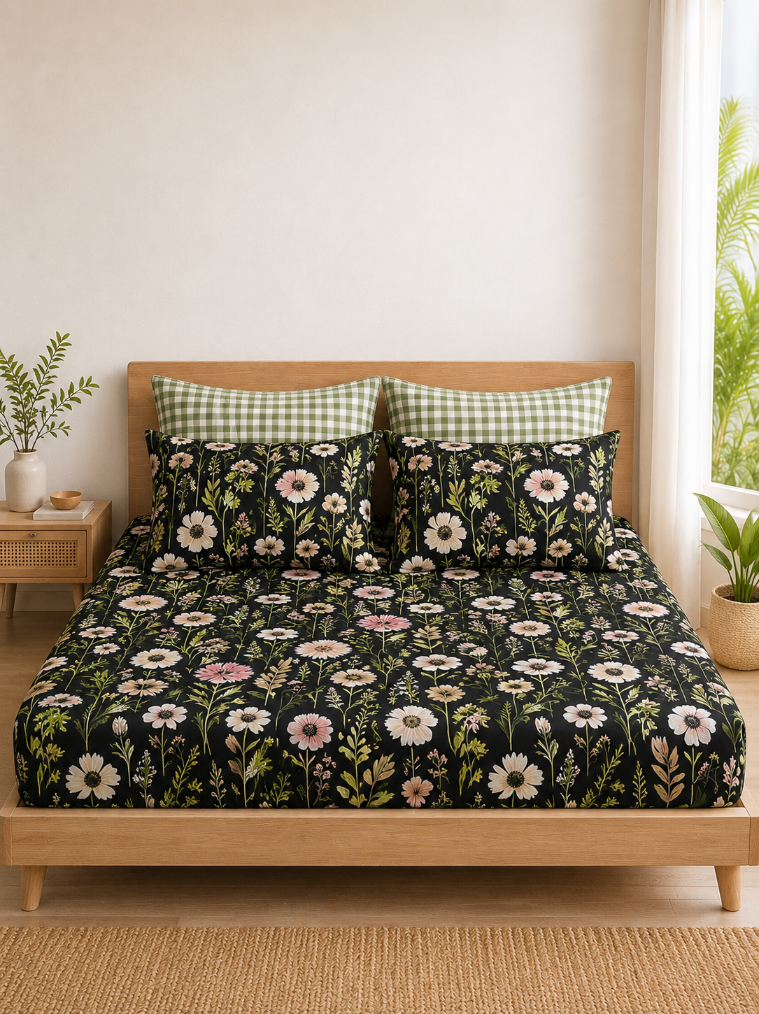 Pure Cotton Fitted Sheet Set - Wildfloral