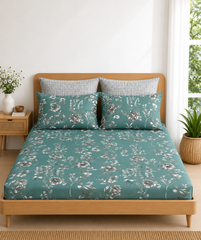 Pure Cotton Fitted Sheet Set - Flora