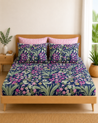 Pure Cotton Fitted Sheet Set - Orchid