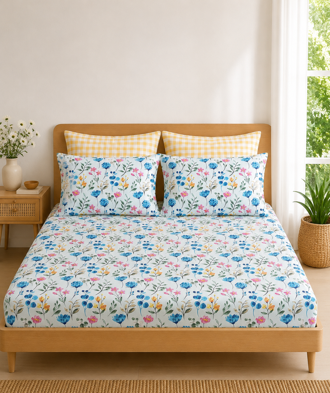 Pure Cotton Fitted Sheet Set - Serena