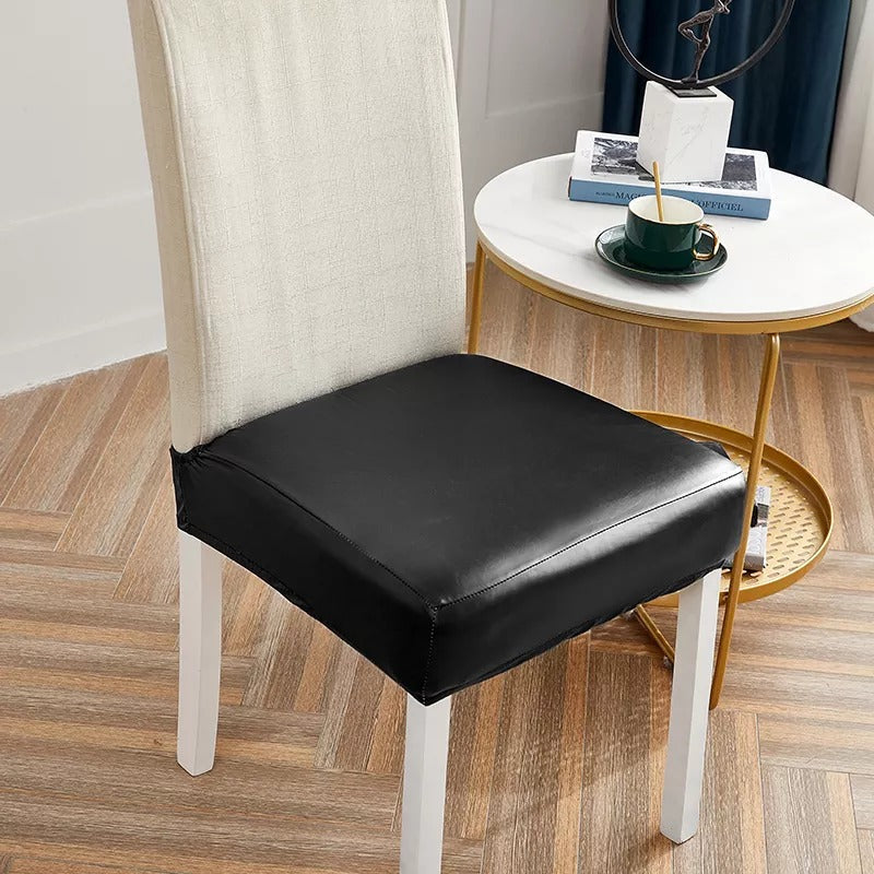 Waterproof Faux Leather Dining Seat Covers - Black