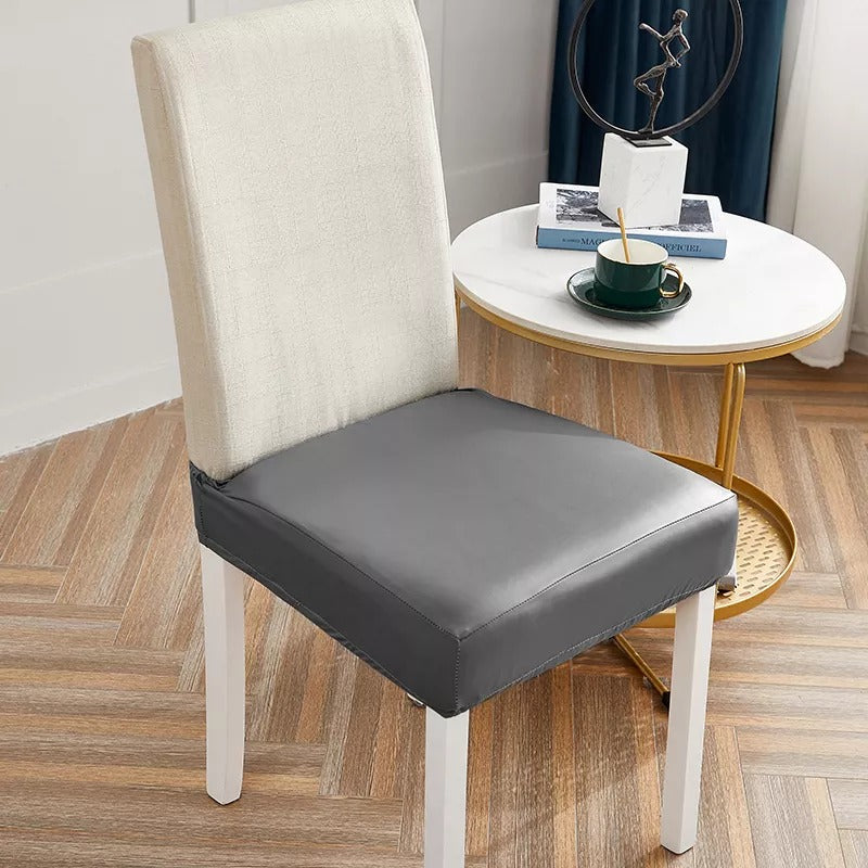 Waterproof Faux Leather Dining Seat Covers - Grey