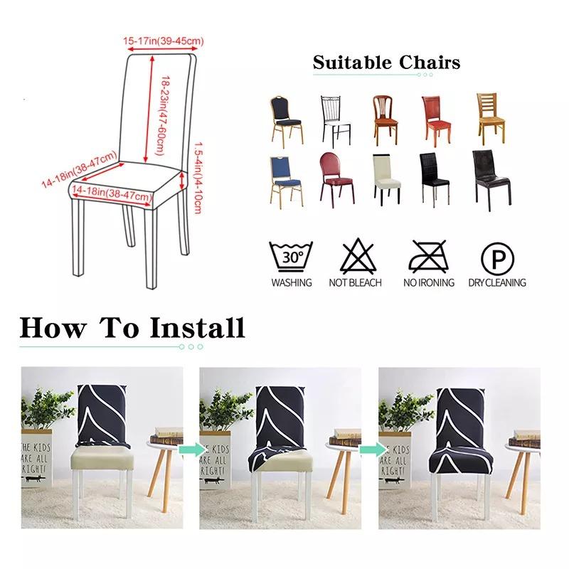 Waterproof Faux Leather Dining Chair Covers - Grey