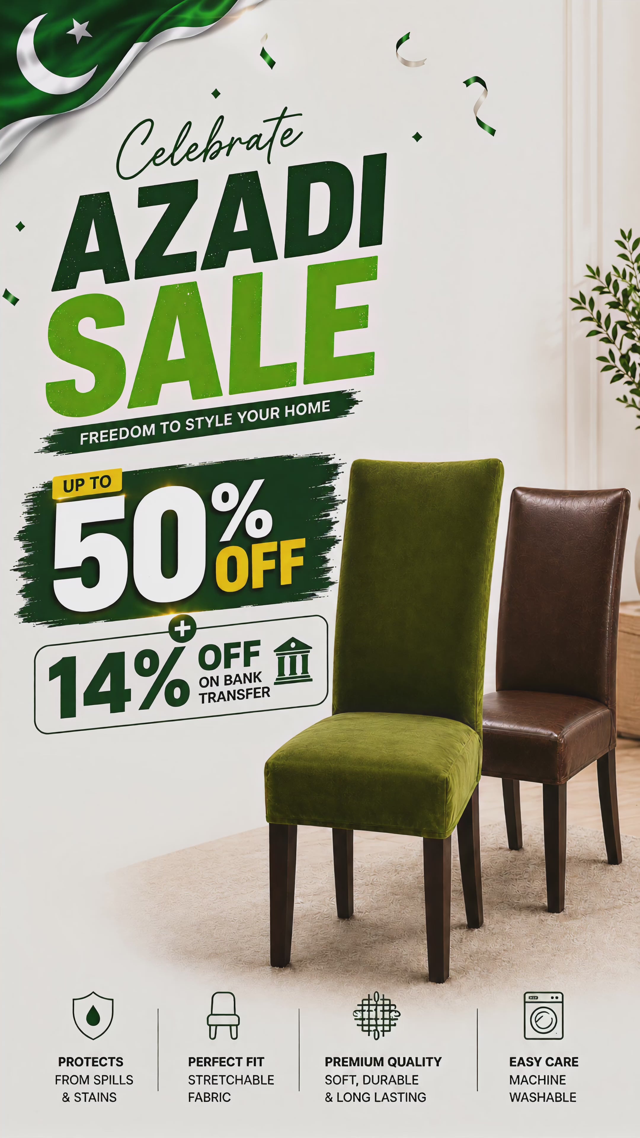 Stretchable Velvet Dining Chair Covers