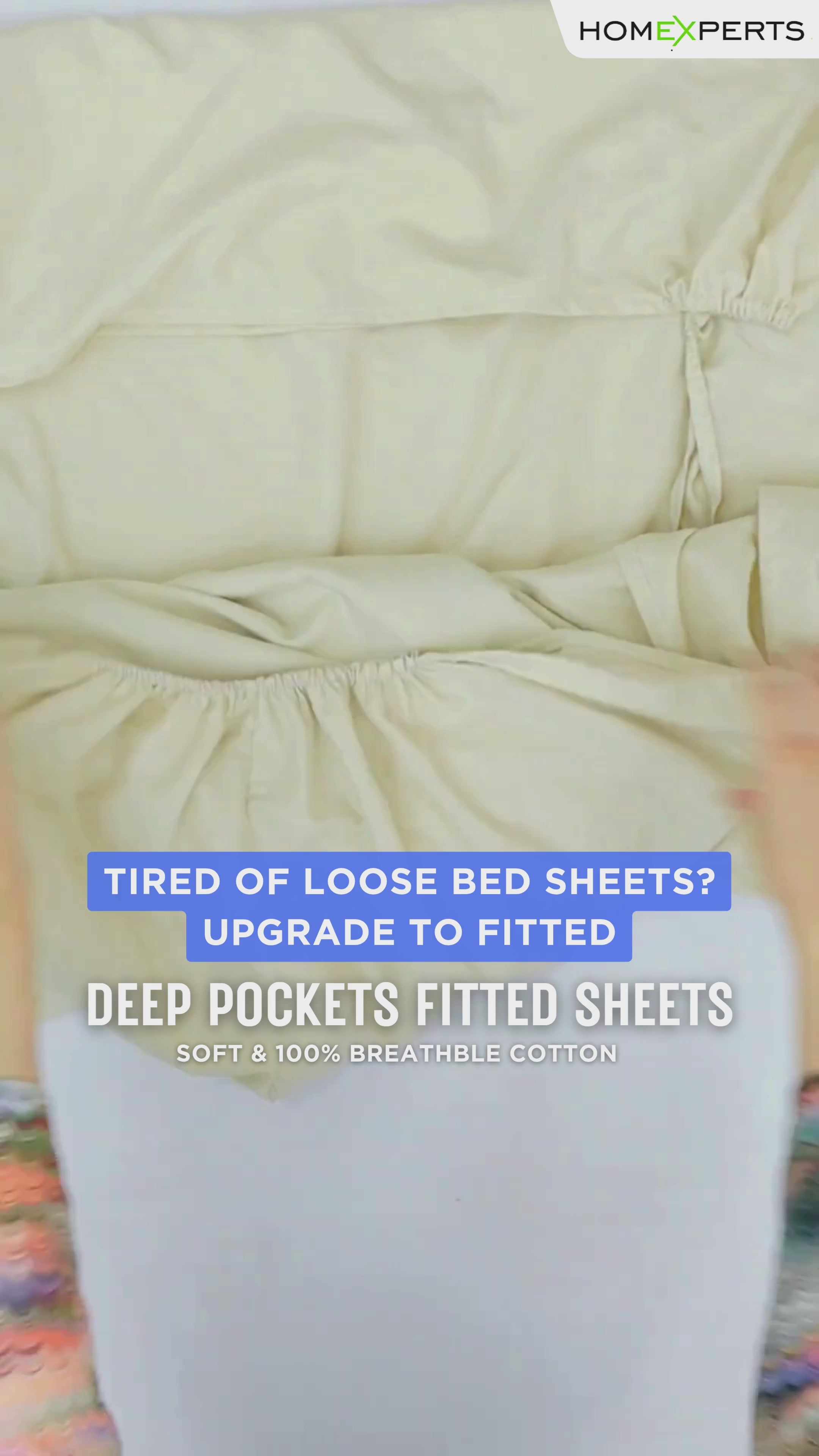 Cotton Fitted Bed Sheet With Pillows - White Shades