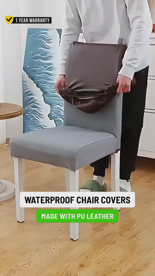 Faux Leather Waterproof Dining Chair Covers.