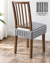 Premium Ultrasoft Faux Fur Striped Dining Seat Cover