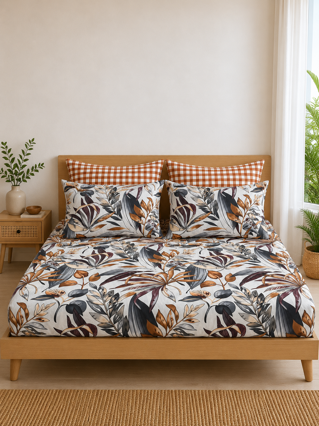 Pure Cotton Fitted Sheet Set - Botanica