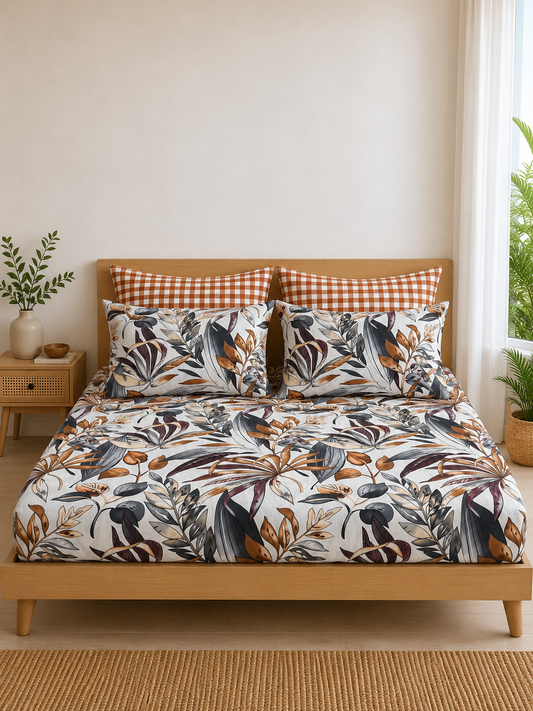 Pure Cotton Fitted Sheet Set - Botanica