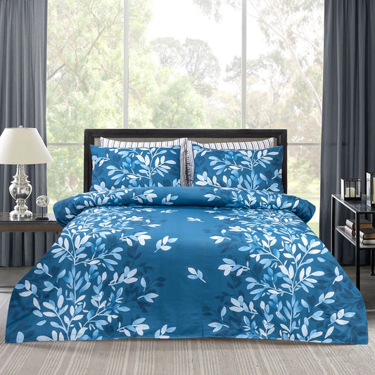 Pure Cotton Bed Sheet Set - Blue Orchid