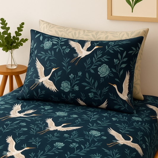 Pure Cotton Fitted Sheet Set - Lotus