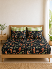 Pure Cotton Fitted Sheet Set - Nightbloom