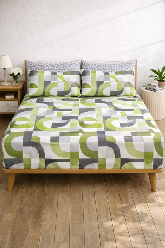 Pure Cotton Fitted Sheet Set - Tangle