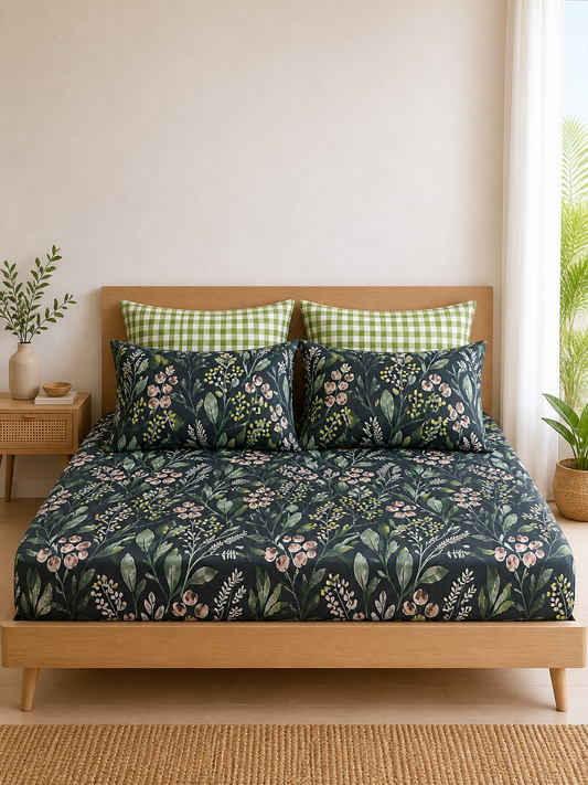 Pure Cotton Fitted Sheet Set - Frostberry
