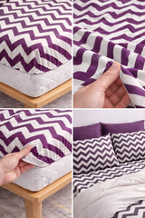 ZigZag Chevron Fitted Sheet Set - Purple
