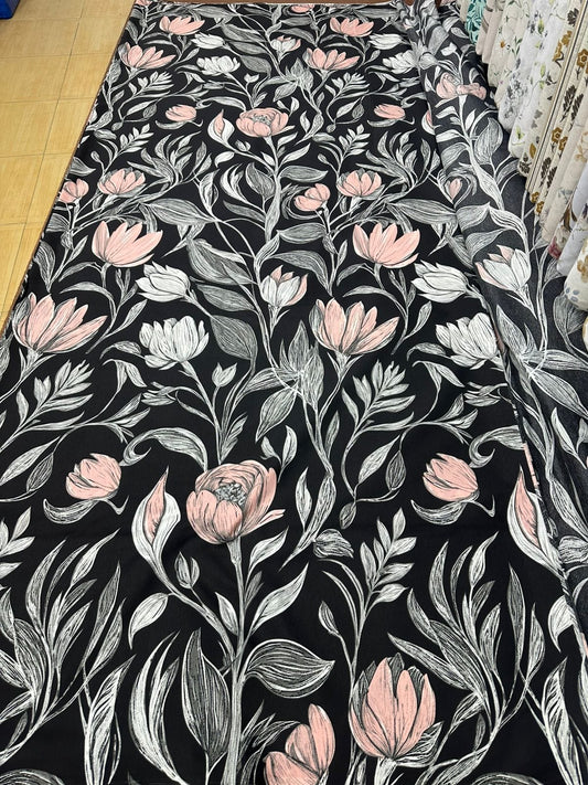 Pure Cotton Fitted Sheet Set - Moonlit Flora