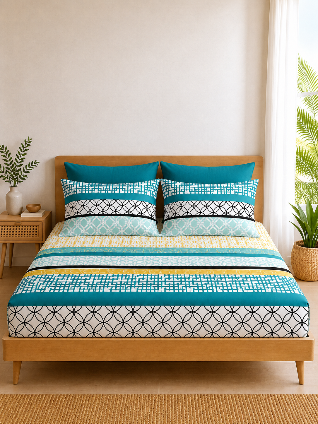 Pure Cotton Fitted Sheet Set - Horizon