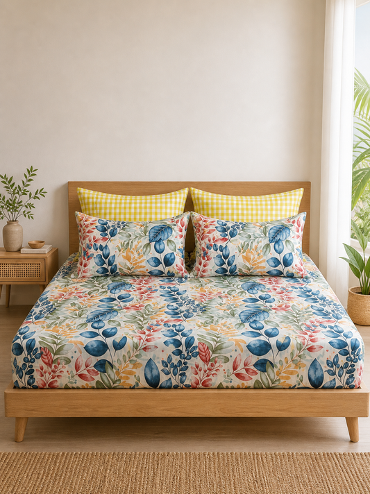 Pure Cotton Fitted Sheet Set - Autumn Breeze