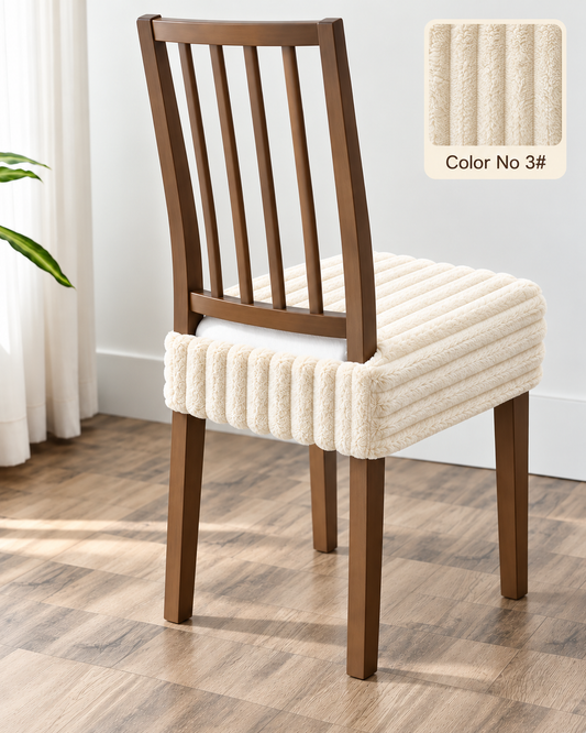 Premium Ultrasoft Faux Fur Striped Dining Seat Cover
